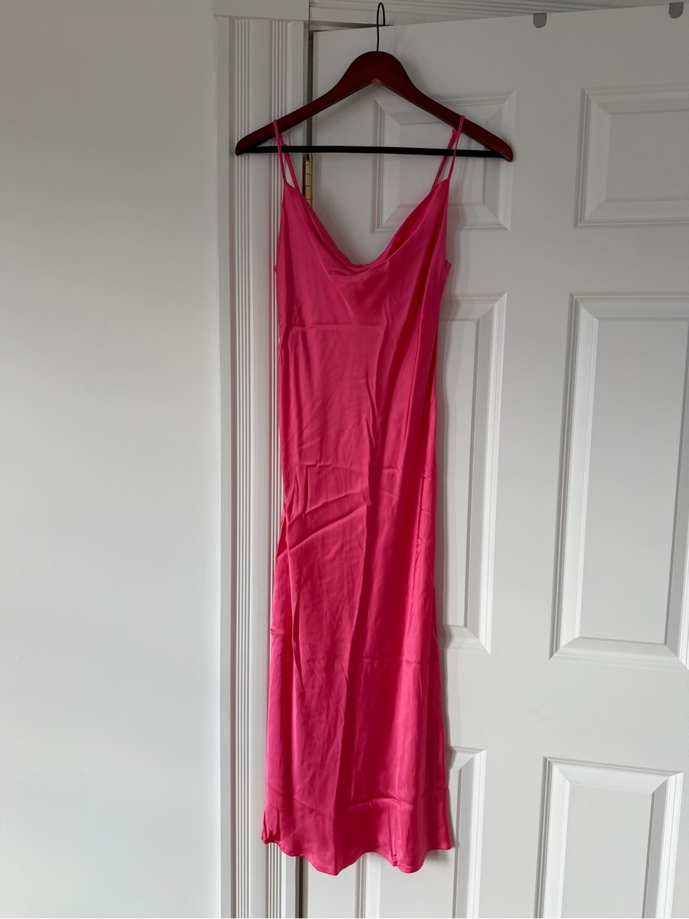 Zara Hot Pink Satin Slip Dress